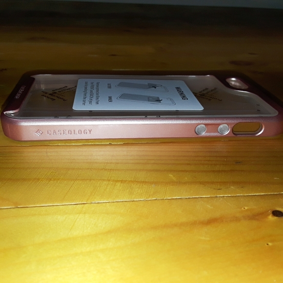 iPhone 5/5S/SE Metallic Pink Framed Clear Slim Fit Hybrid Phone Case - Picture 2 of 4